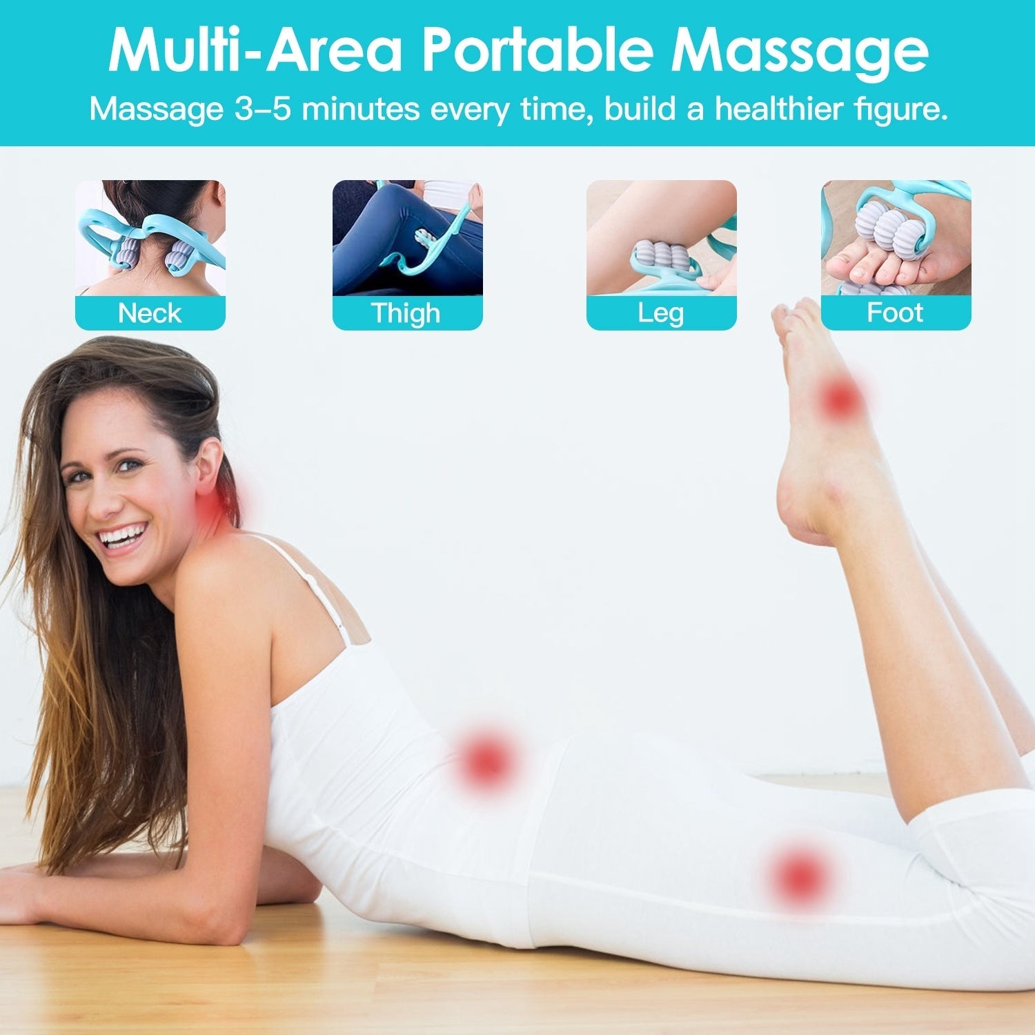 360 Rotatable Neck Roller Massager Trigger Point Portable Pain Relief