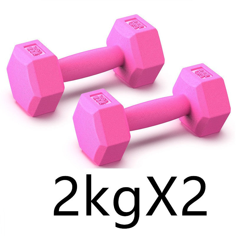 Rubberized Dumbbells Set Home Gym Arm Muscle Training Fitness