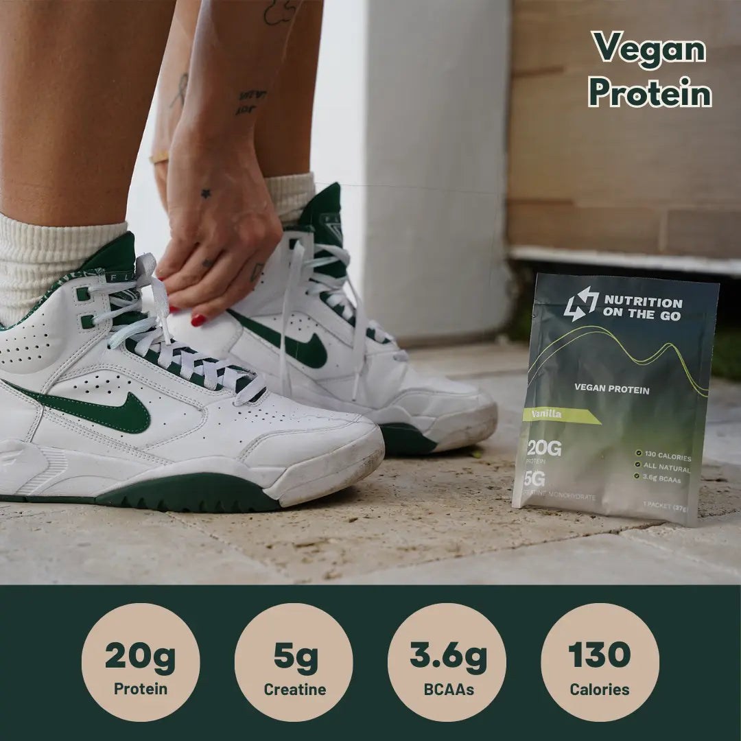 Vegan Protein Powder Creatine Single Serve Packets Travel Supplement