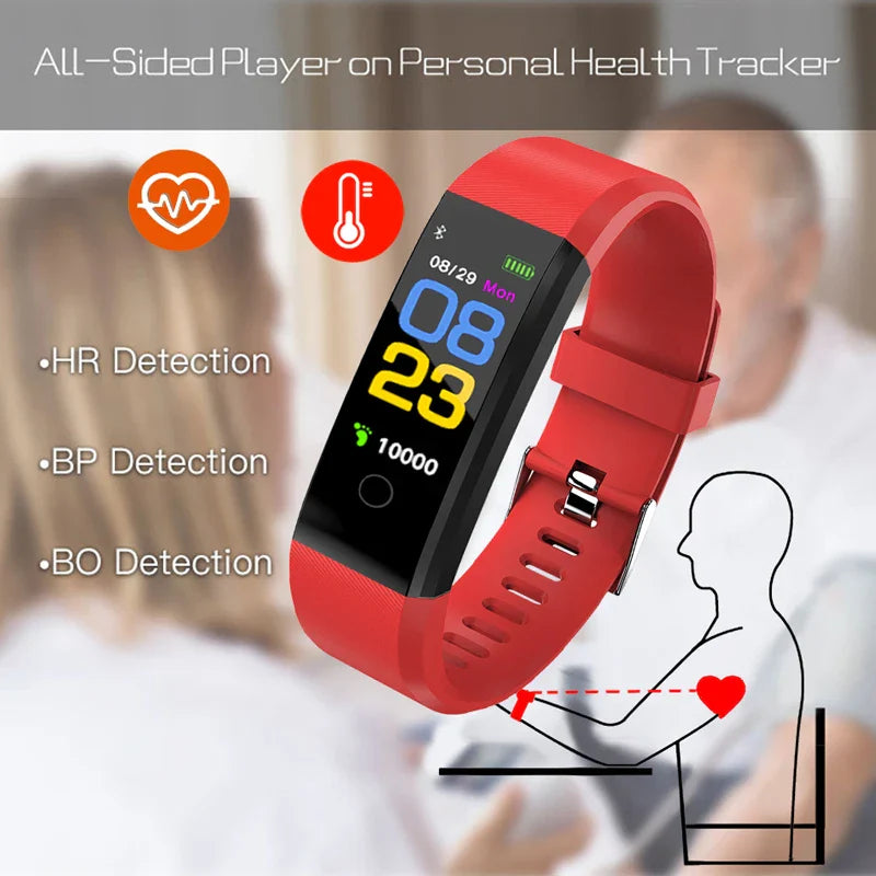 Smartwatch Men Women Heart Rate Blood Pressure Fitness Tracker