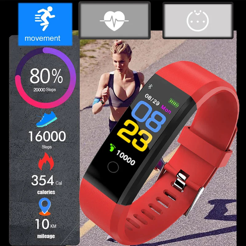 Smartwatch Men Women Heart Rate Blood Pressure Fitness Tracker