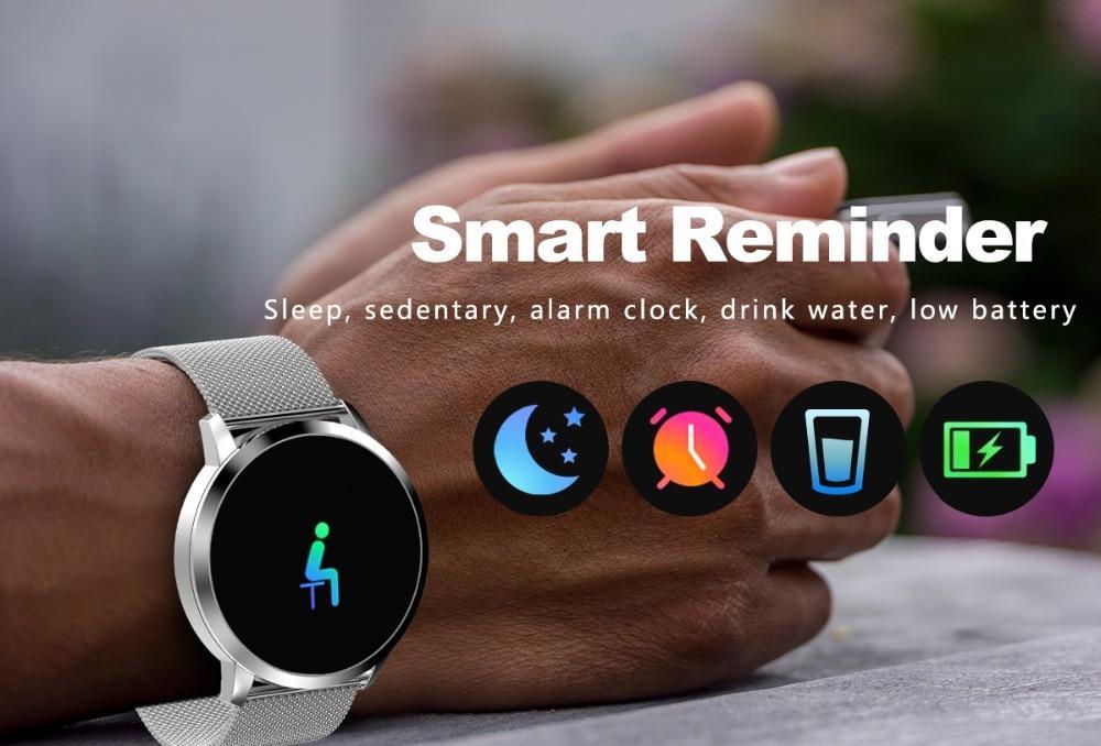 Q8 LED Bluetooth Smartwatch Stainless Steel Waterproof Fitness Tracker