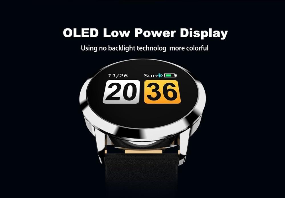 Q8 LED Bluetooth Smartwatch Stainless Steel Waterproof Fitness Tracker