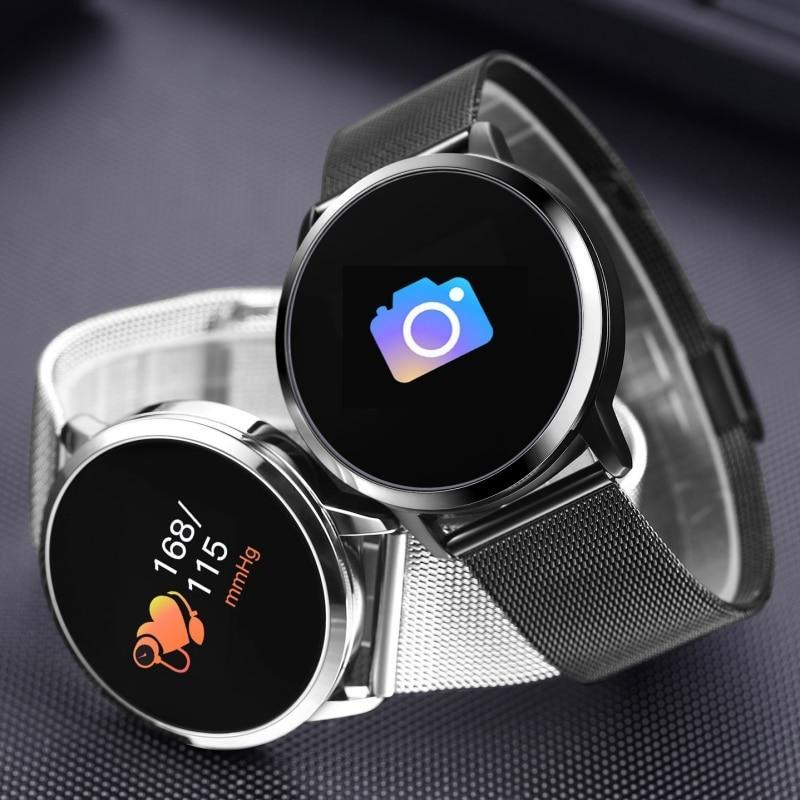 Q8 LED Bluetooth Smartwatch Stainless Steel Waterproof Fitness Tracker
