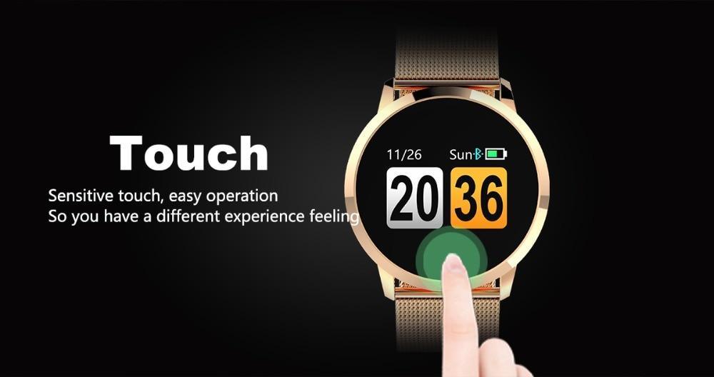 Q8 LED Bluetooth Smartwatch Stainless Steel Waterproof Fitness Tracker