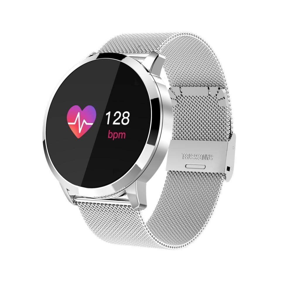 Q8 LED Bluetooth Smartwatch Stainless Steel Waterproof Fitness Tracker