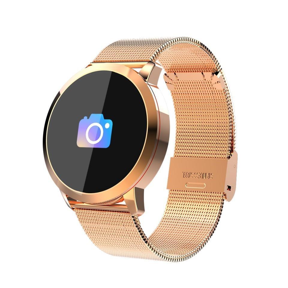 Q8 LED Bluetooth Smartwatch Stainless Steel Waterproof Fitness Tracker