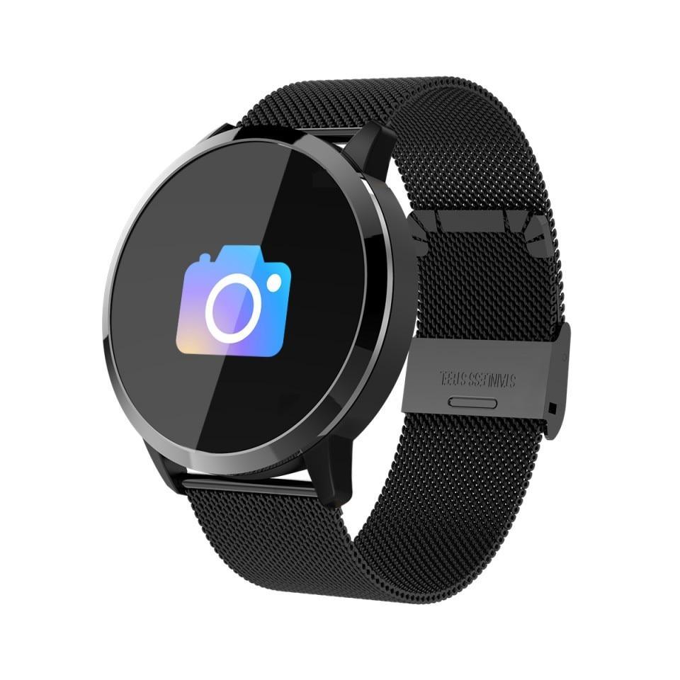 Q8 LED Bluetooth Smartwatch Stainless Steel Waterproof Fitness Tracker