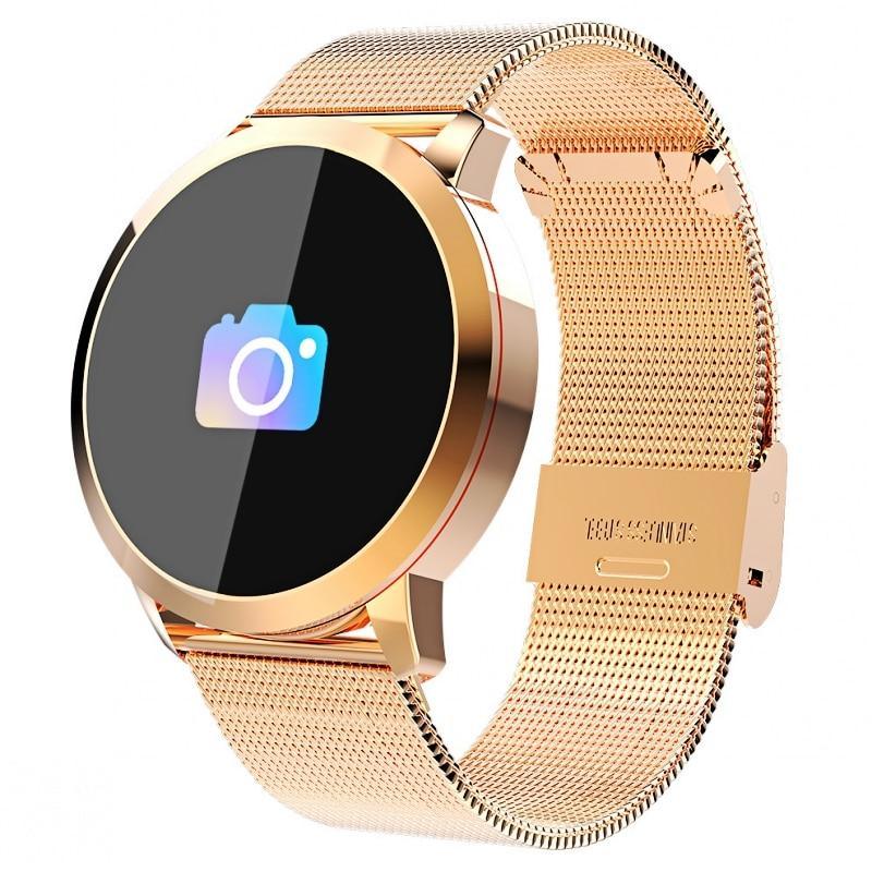 Q8 LED Bluetooth Smartwatch Stainless Steel Waterproof Fitness Tracker