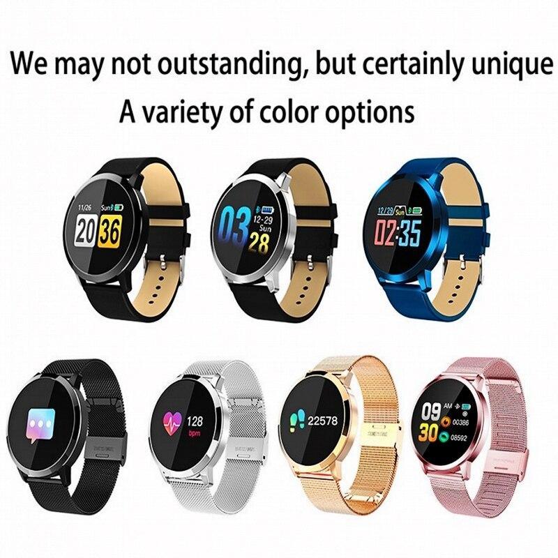 Q8 LED Bluetooth Smartwatch Stainless Steel Waterproof Fitness Tracker