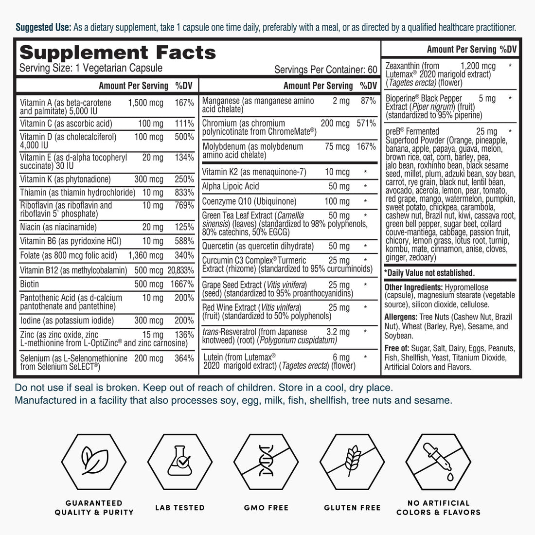Nature’s Lab Gold One Daily Multivitamin Complete Nutritional Support