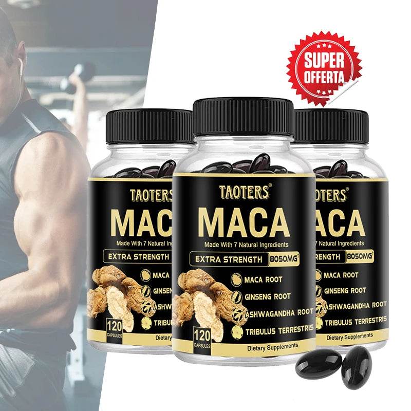 Maca Root Capsules Men Energy Performance Recovery Supplement Natural