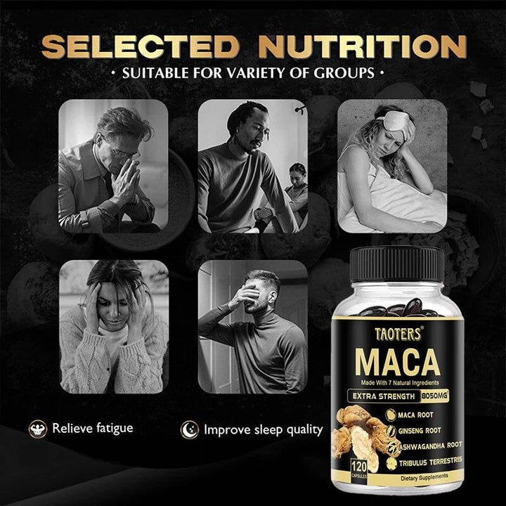 Maca Root Capsules Men Energy Performance Recovery Supplement Natural