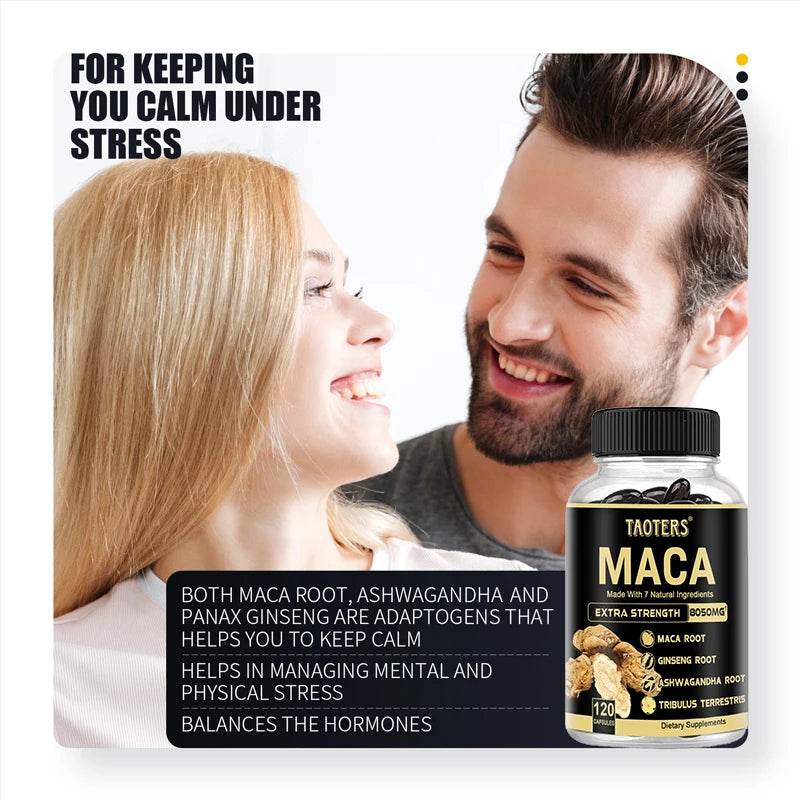 Maca Root Capsules Men Energy Performance Recovery Supplement Natural