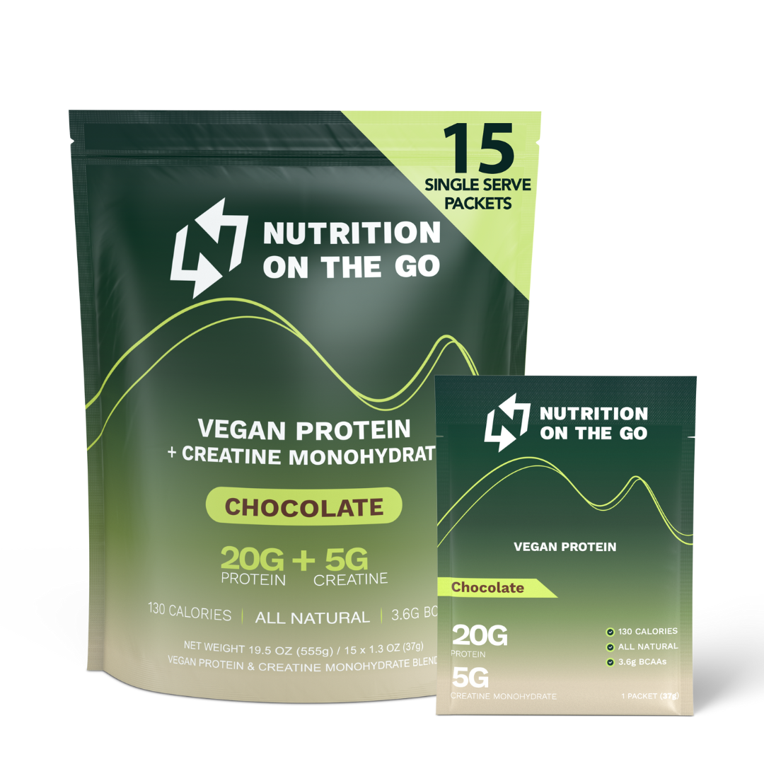 Vegan Protein Powder Creatine Single Serve Packets Travel Supplement