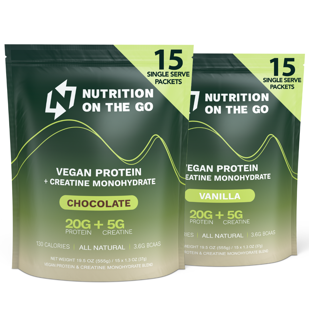 Vegan Protein Powder Creatine Single Serve Packets Travel Supplement