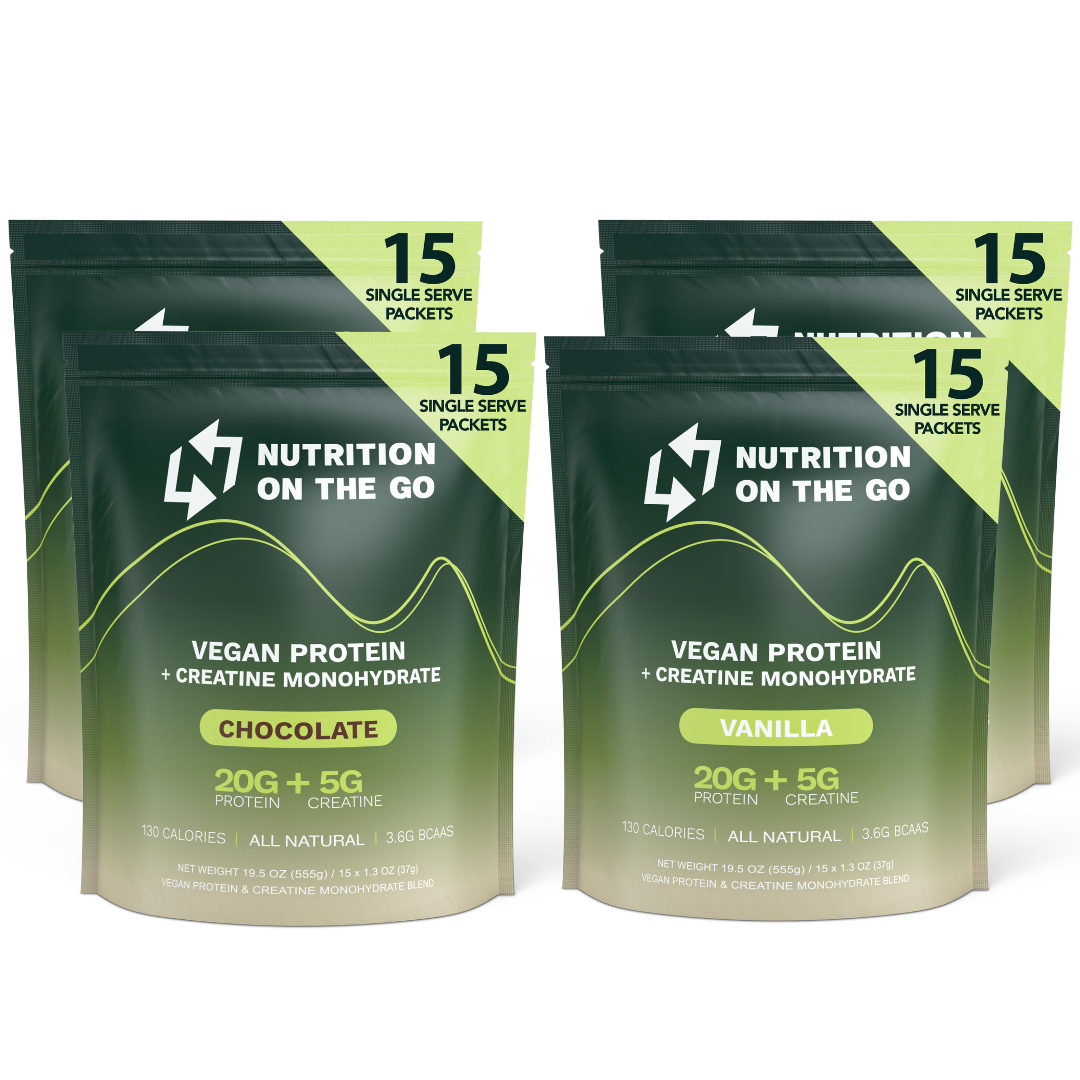 Vegan Protein Powder Creatine Single Serve Packets Travel Supplement