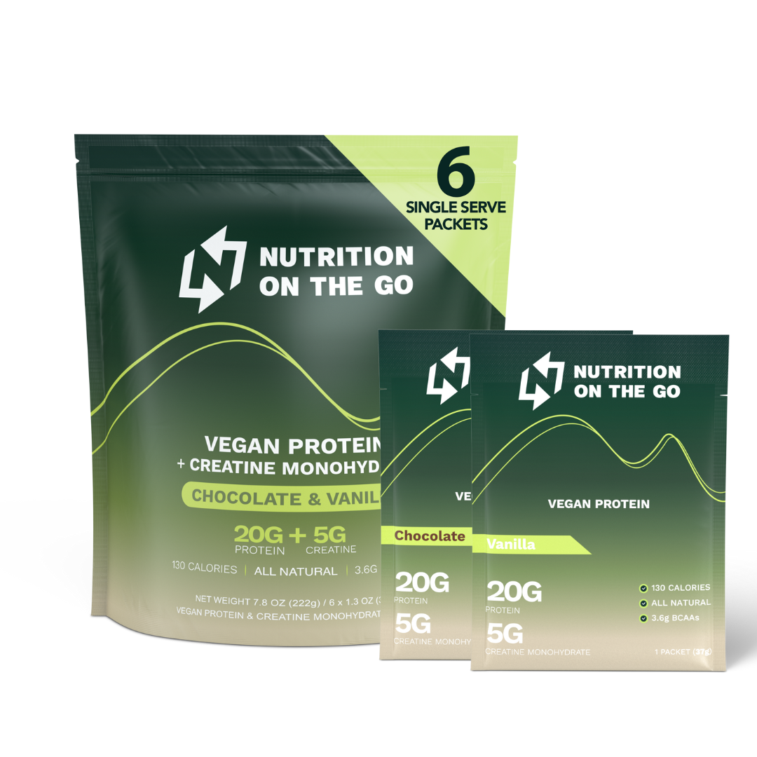 Vegan Protein Powder Creatine Single Serve Packets Travel Supplement