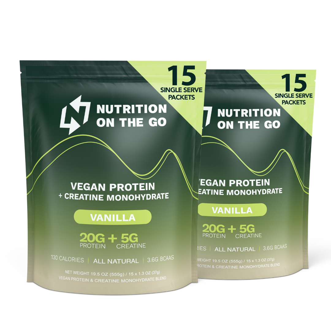 Vegan Protein Powder Creatine Single Serve Packets Travel Supplement