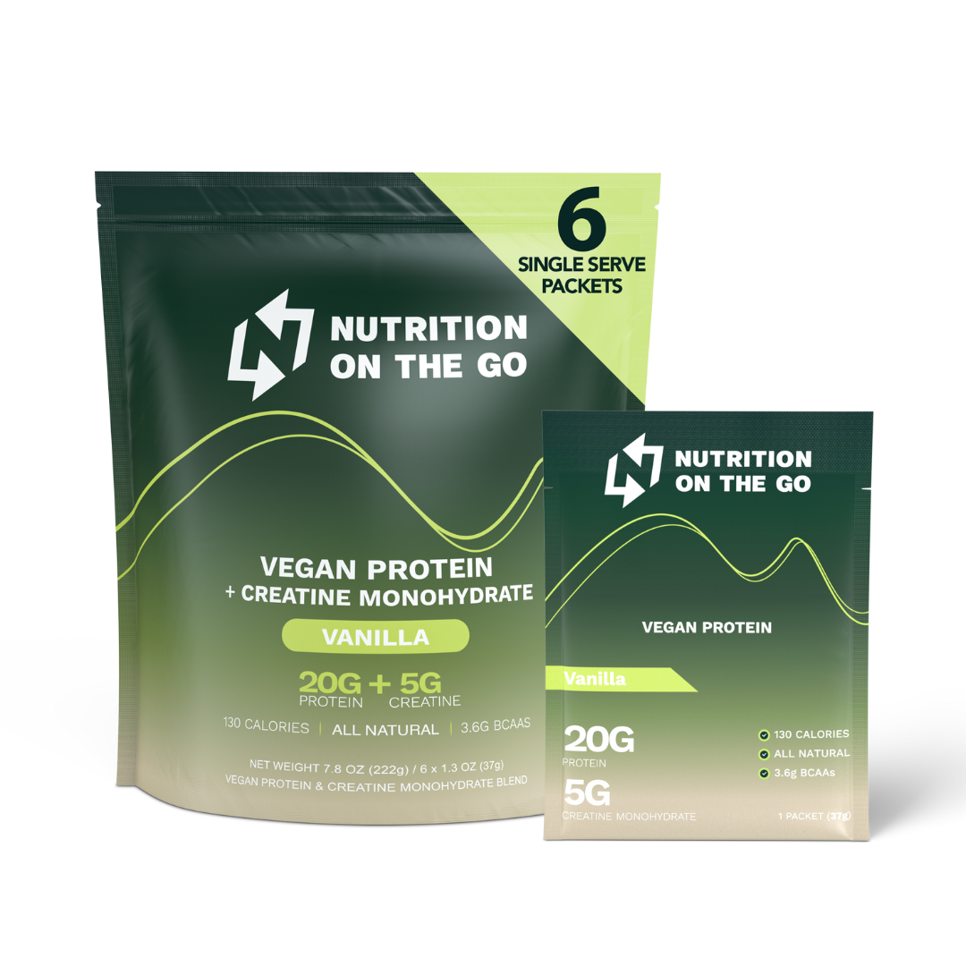Vegan Protein Powder Creatine Single Serve Packets Travel Supplement