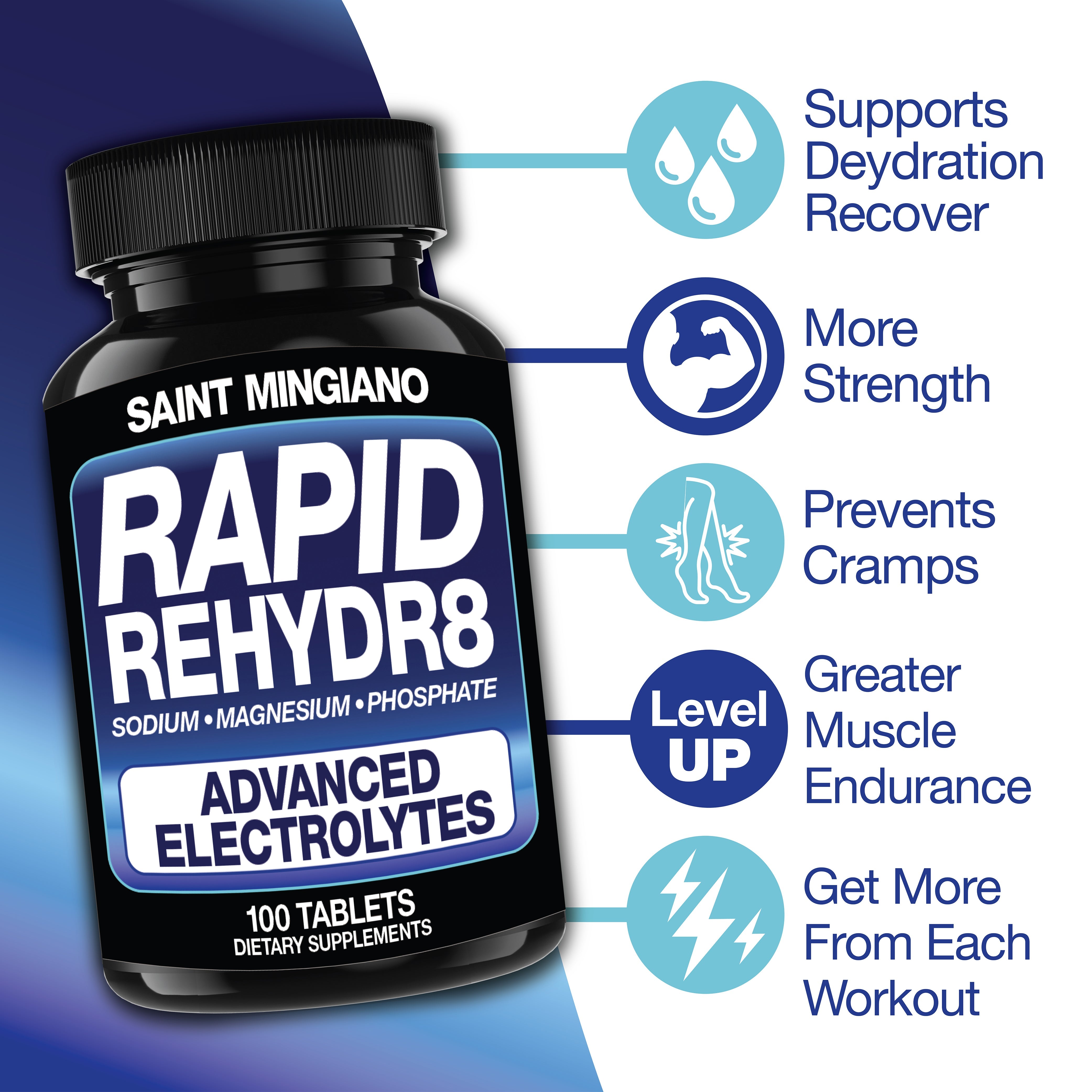 Rapid Rehydr8 Electrolyte Capsules Hydration Cramp Prevention Endurance Recovery