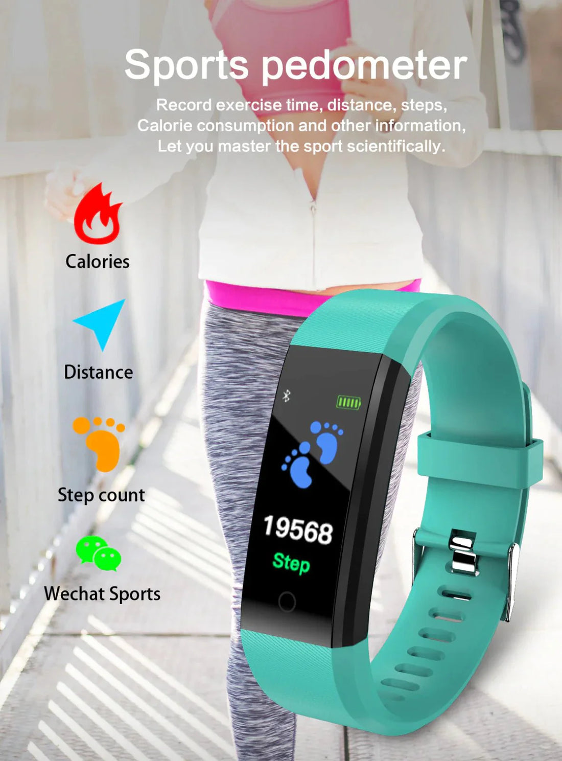Waterproof Fitness Tracker Smart Watch with Heart Rate, BP, Sleep & Multi‑Sport