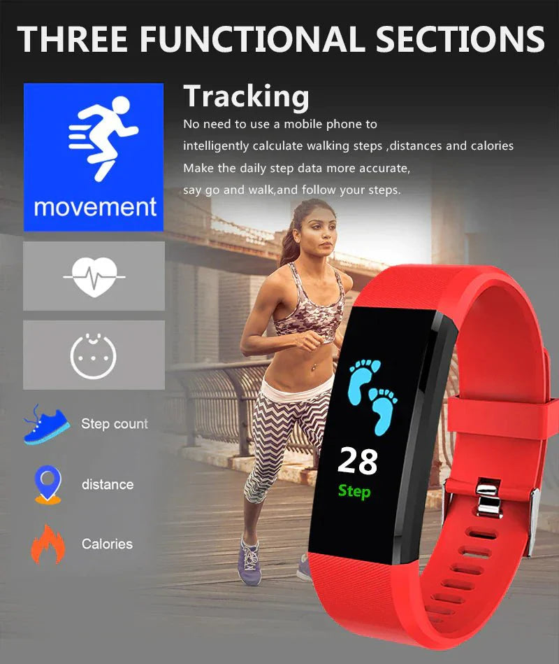 Waterproof Fitness Tracker Smart Watch with Heart Rate, BP, Sleep & Multi‑Sport