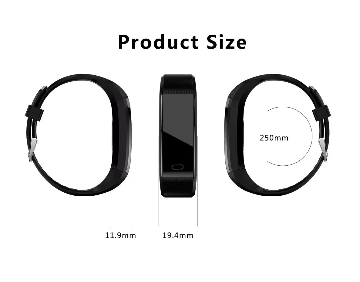 Waterproof Fitness Tracker Smart Watch with Heart Rate, BP, Sleep & Multi‑Sport
