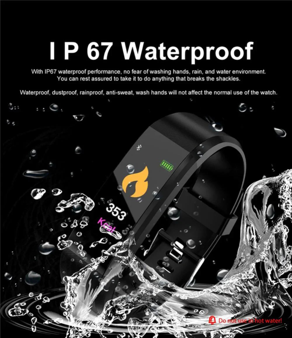 Waterproof Fitness Tracker Smart Watch with Heart Rate, BP, Sleep & Multi‑Sport