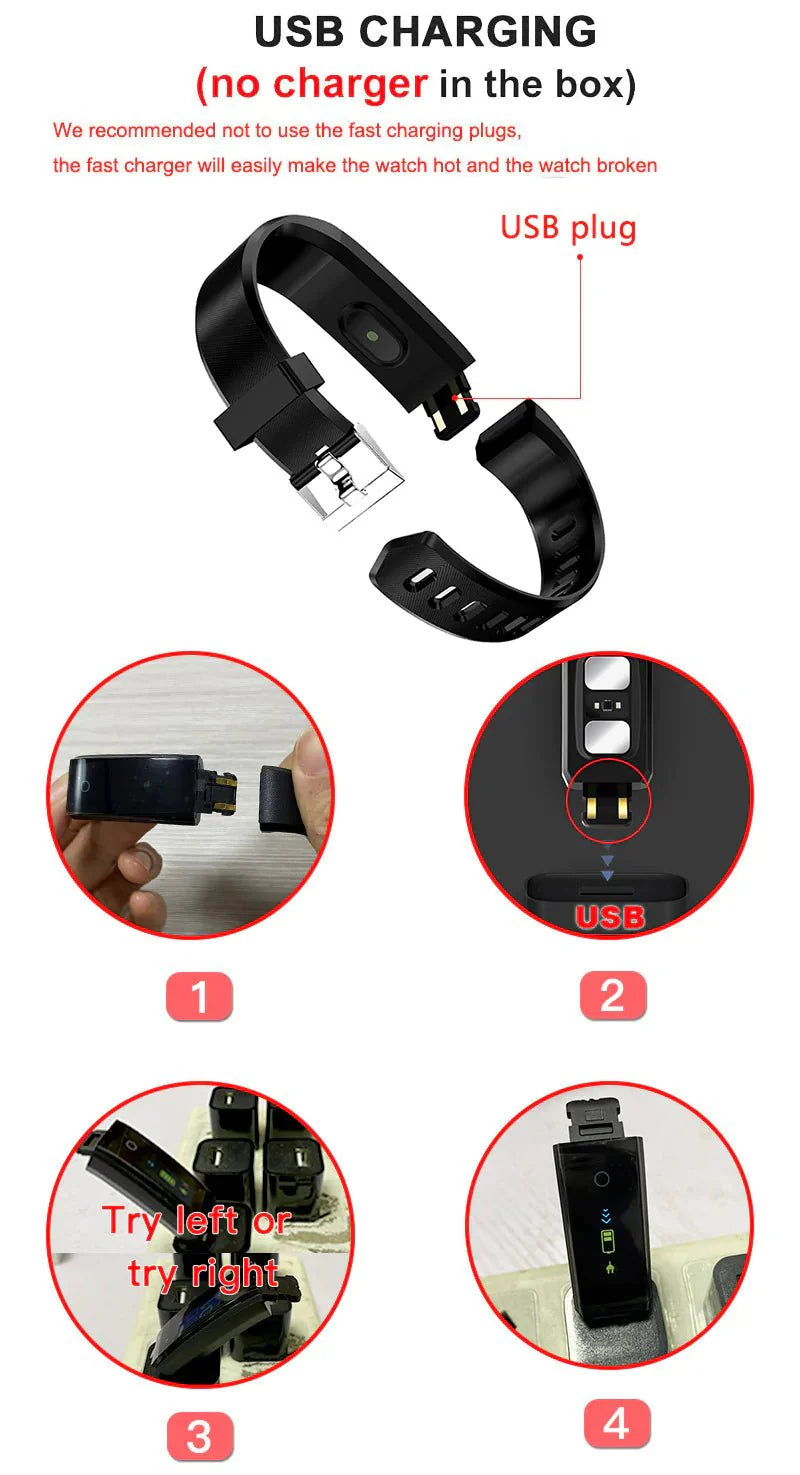 Waterproof Fitness Tracker Smart Watch with Heart Rate, BP, Sleep & Multi‑Sport