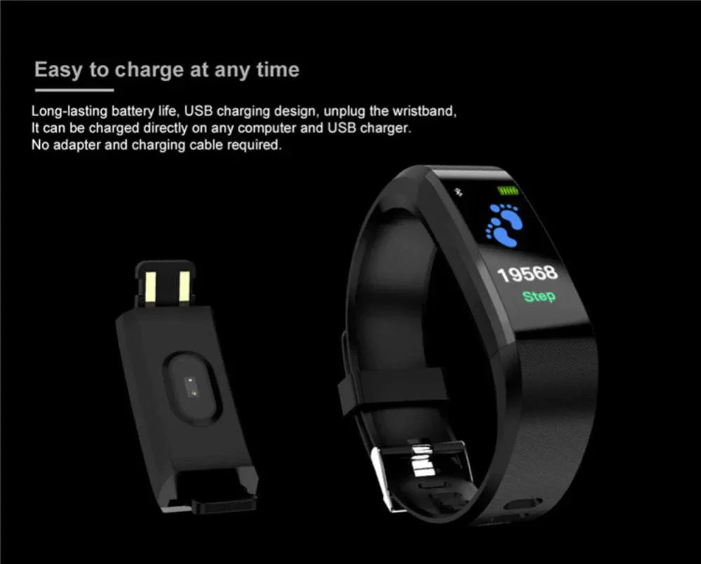 Waterproof Fitness Tracker Smart Watch with Heart Rate, BP, Sleep & Multi‑Sport
