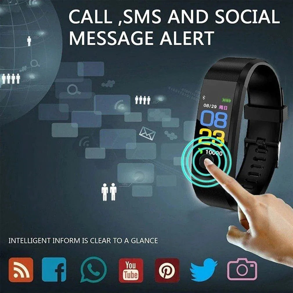 Waterproof Fitness Tracker Smart Watch with Heart Rate, BP, Sleep & Multi‑Sport