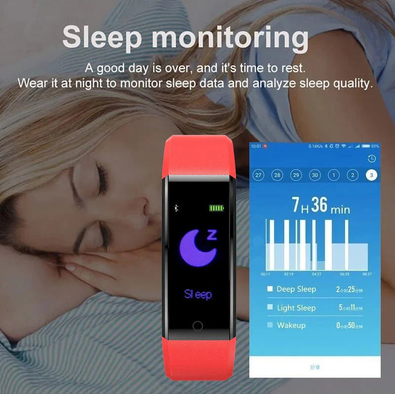 Waterproof Fitness Tracker Smart Watch with Heart Rate, BP, Sleep & Multi‑Sport