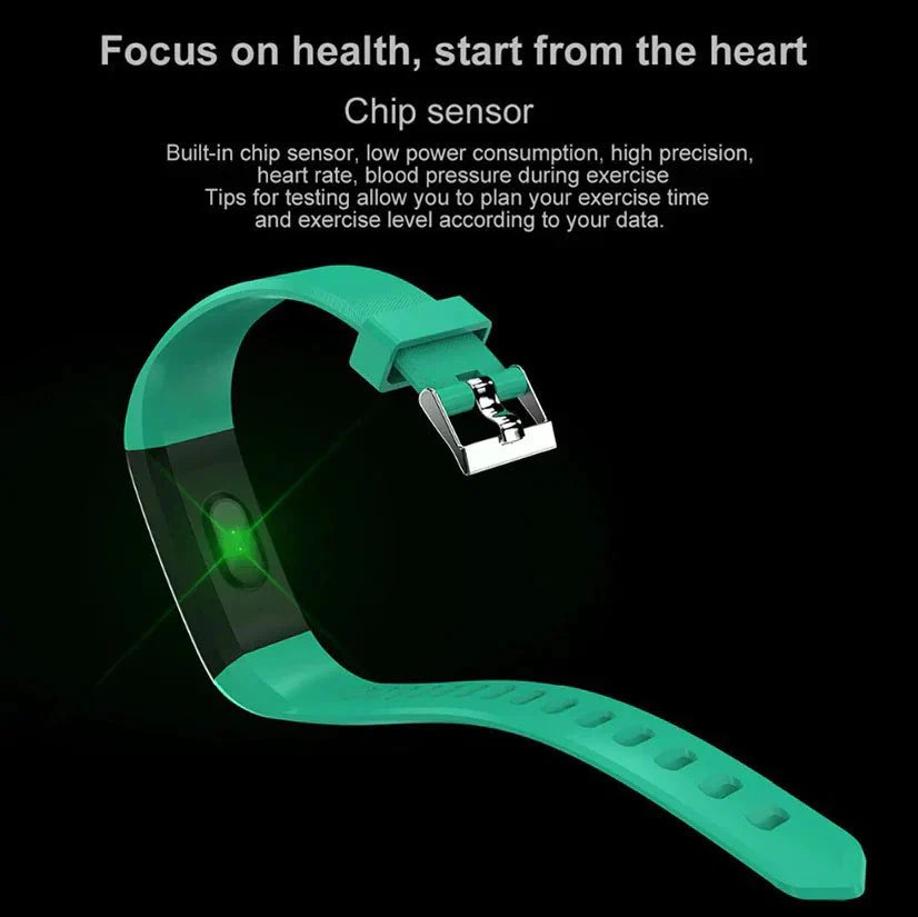 Waterproof Fitness Tracker Smart Watch with Heart Rate, BP, Sleep & Multi‑Sport