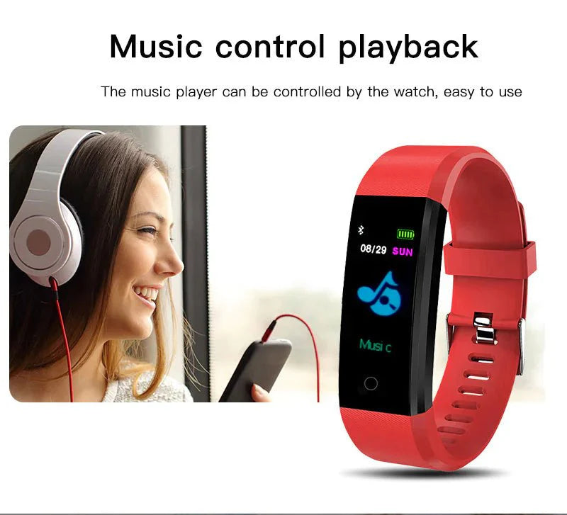 Waterproof Fitness Tracker Smart Watch with Heart Rate, BP, Sleep & Multi‑Sport