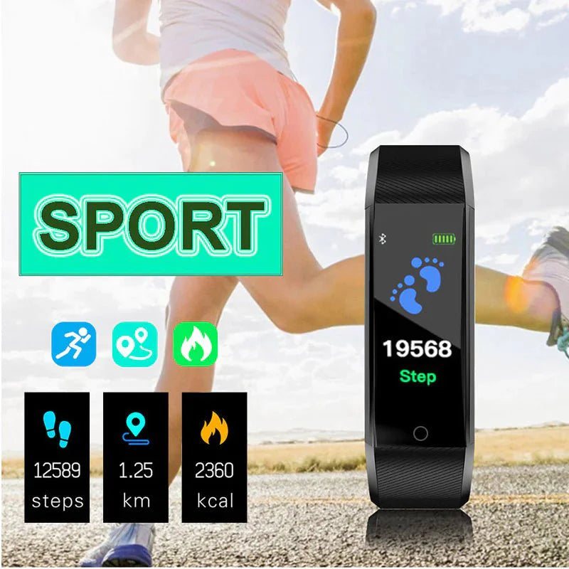 Waterproof Fitness Tracker Smart Watch with Heart Rate, BP, Sleep & Multi‑Sport