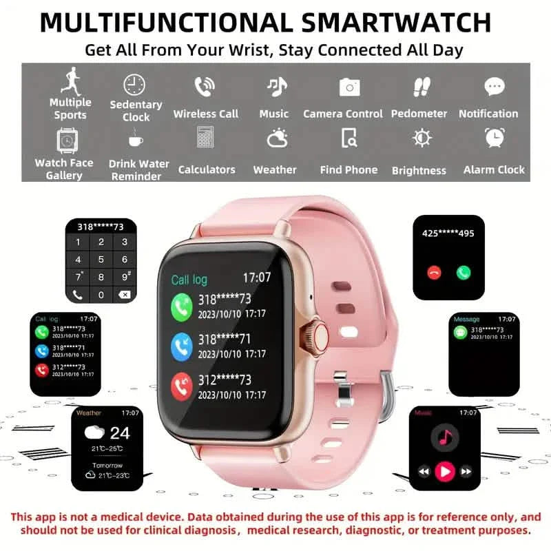 Full Touch Screen Smartwatch Activity Tracker Call Message Pedometer