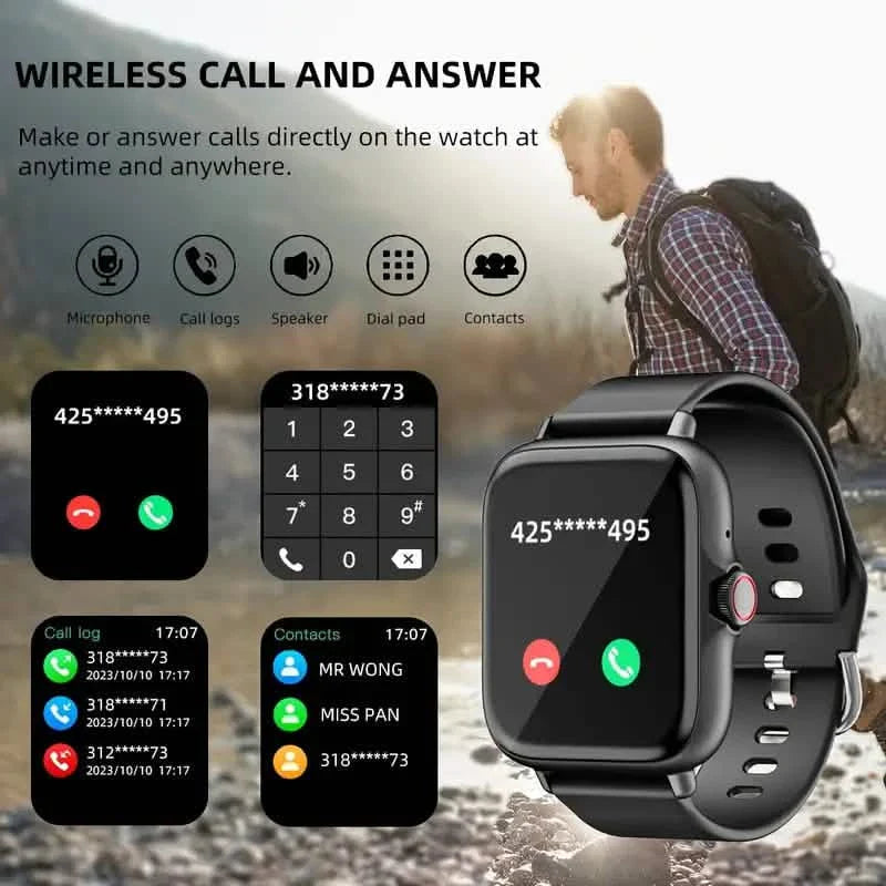 Full Touch Screen Smartwatch Activity Tracker Call Message Pedometer