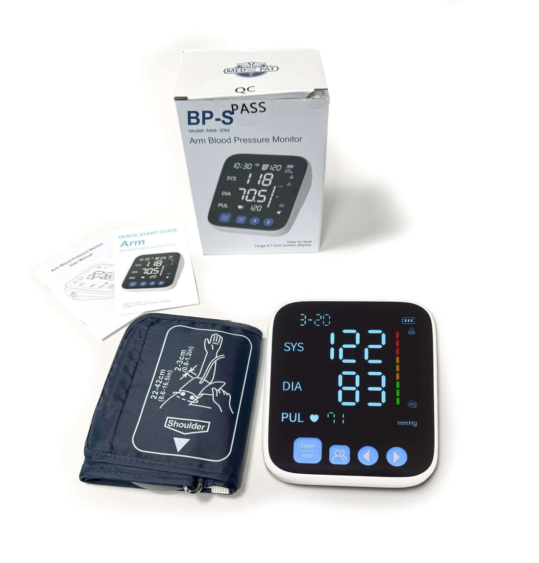 Med Pat BPS Arm Blood Pressure Monitor FDA Easy Read