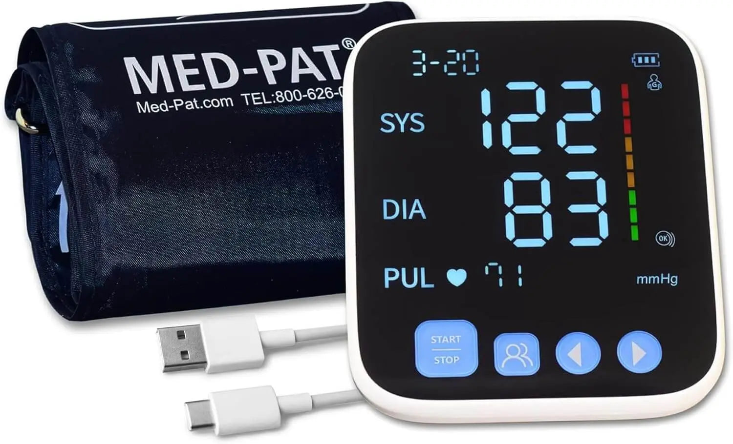 Med Pat BPS Arm Blood Pressure Monitor FDA Easy Read