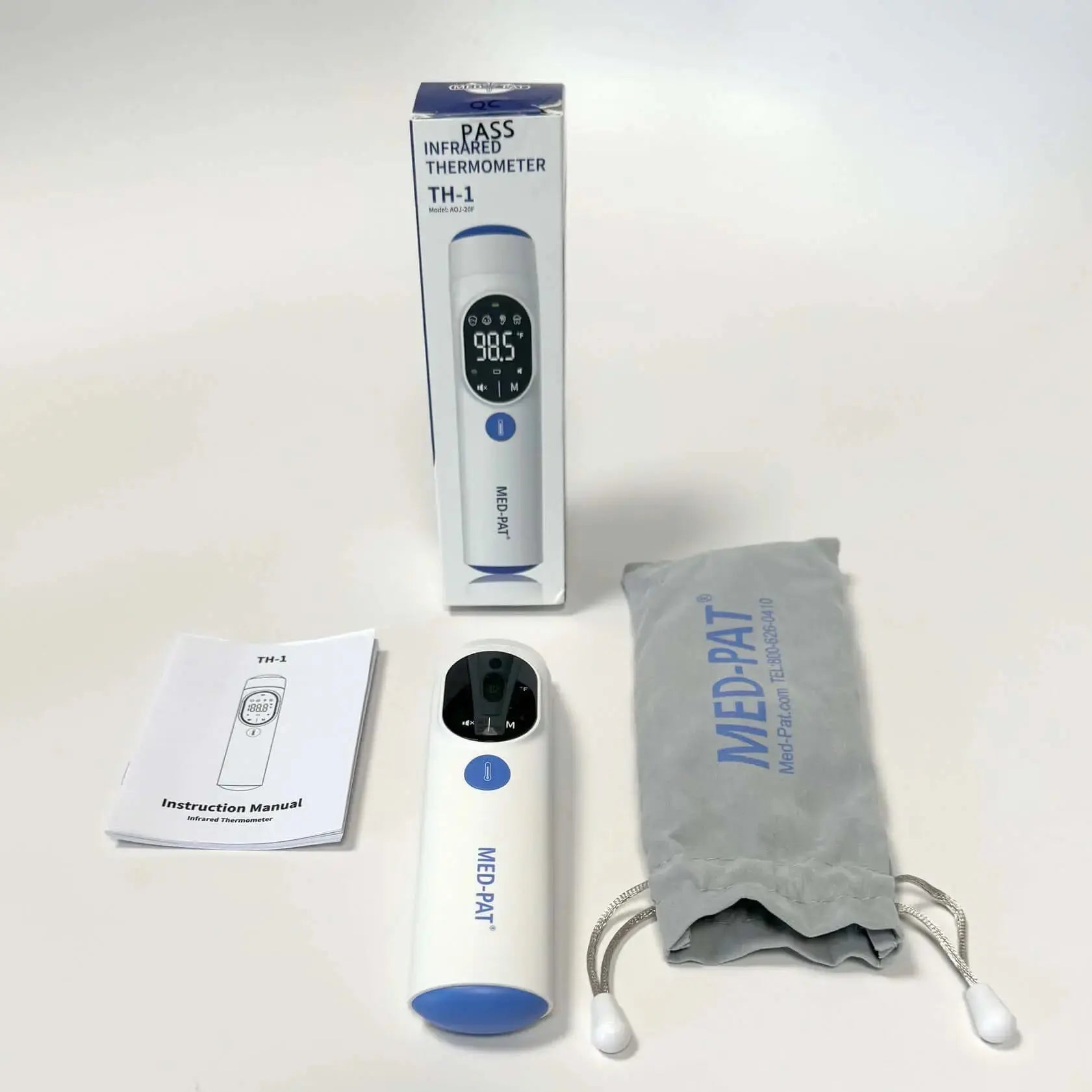 Med Pat TH1 Digital Infrared Thermometer Ear Forehead FDA Cleared